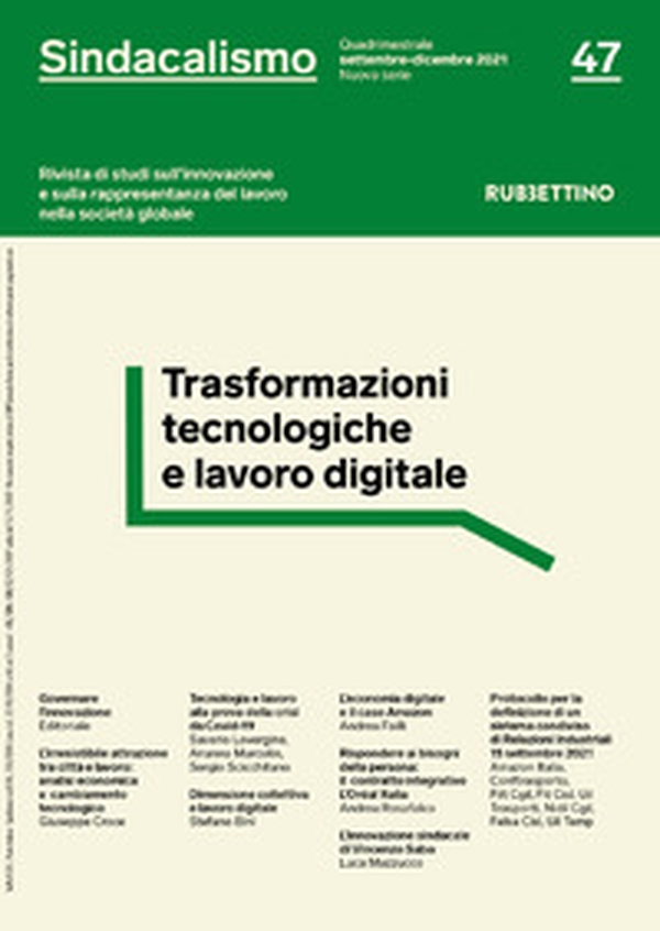 Sindacalismo. Rivista di studi sull'innovazione e sulla rappresentanza del lavoro nella società globale - Librerie.coop Sindacalismo. Rivista di studi sull'innovazione e sulla rappresentanza del lavoro nella società globale - Librerie.coop