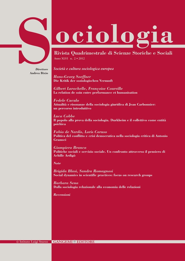 Sociologia n. 2/2012 - Librerie.coop Sociologia n. 2/2012 - Librerie.coop