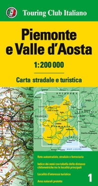 Piemonte e Valle d'Aosta 1:200.000. Carta stradale e turistica - Librerie.coop